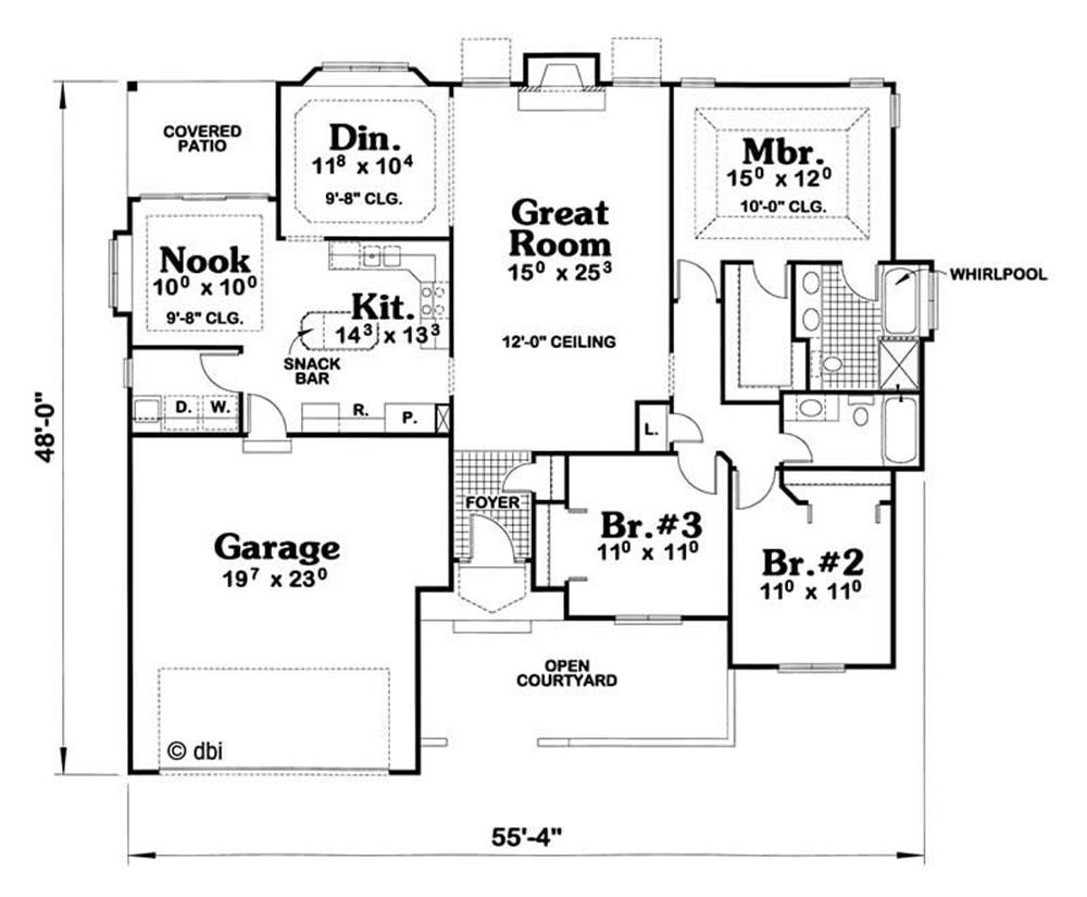 Floor Plan First Story of Contemporary Plan #120-1082